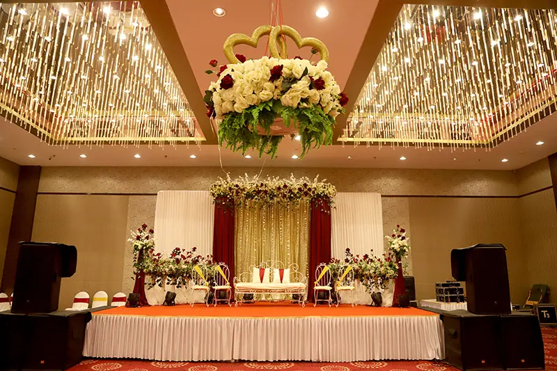 Grand Ballroom floral wedding stage